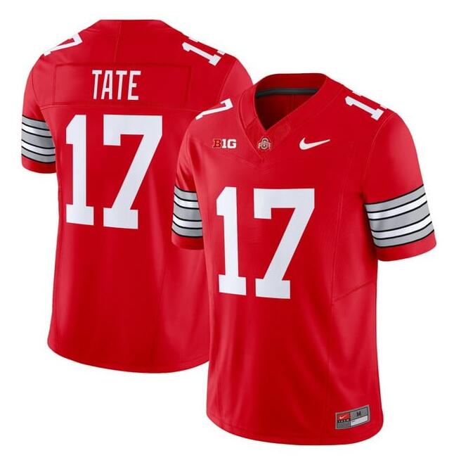 Men's Ohio State Buckeyes #17 Carnell Tate Red F.U.S.E. 2025-2026 Stitched Football Jersey Men's Ohio State Buckeyes #17 Carnell Tate Red F.U.S.E. 2025-2026 Stitched Football Jersey